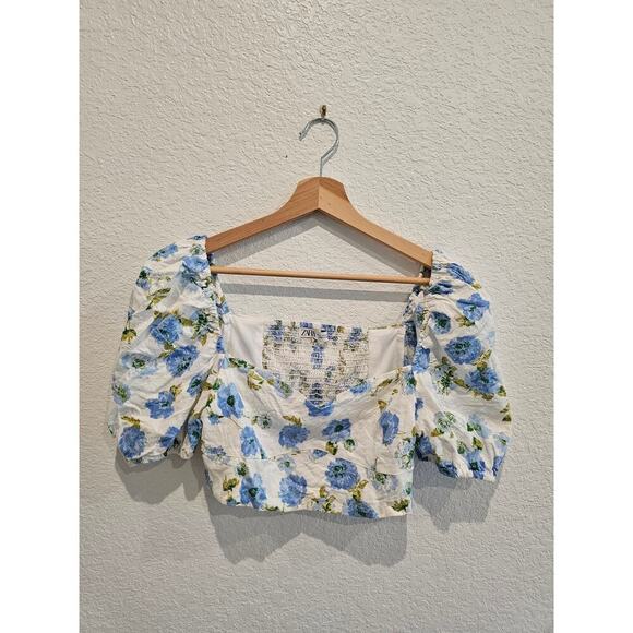 Zara floral crop cotton top sz medium - Picture 1 of 3